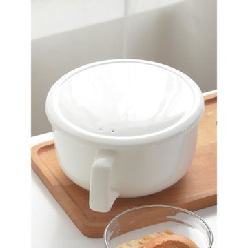 餐具帶把碗骨瓷碗帶蓋家用泡面碗防燙手柄碗陶瓷單柄碗單個帶把手