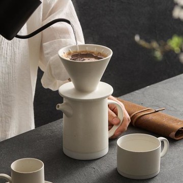 以山河陶瓷咖啡壺手沖咖啡濾杯滴漏式咖啡過濾器分享壺器具套裝組