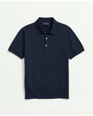 Brooks Brothers Men's Supima Cotton Short-Sleeve Polo Sweater | Navy | Size XS