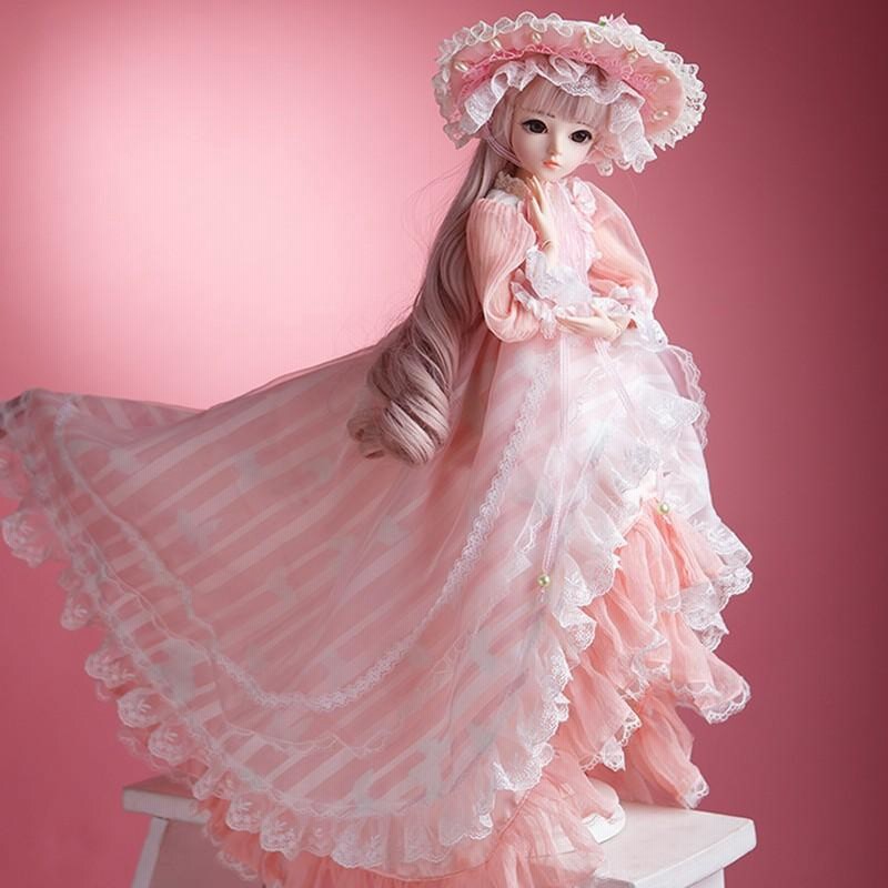 ウサギの人形 ピンクのドレス うさぎの花嫁ピンクウェディングドレス&花婿スーツのセット