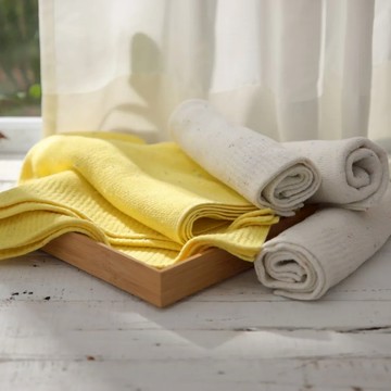 雲御織 MIT 文青風點點紗毛巾 2入組 - 白色+白色