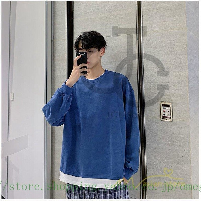 Standalone レイヤード 長袖 Tシャツ トレーナー ロンT メンズ ロングTシャツ 長袖Tシャツ トレーナー フェイク