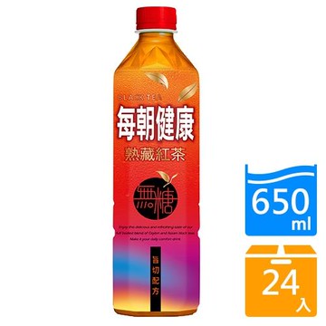 每朝無糖紅茶650mlx24入/箱【愛買】