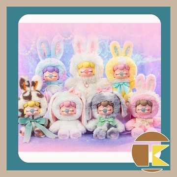 【8月預購】Nanci 毛絨二代閃光小兔 泡泡女孩盲盒 一中盒6入｜可愛閃光毛絨收藏盒玩｜愛蛋客