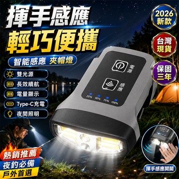 隔日⚡到貨 強光頭燈 夜釣燈 露營燈 便攜燈 跑步燈 夾帽燈 智能感應燈 USB充電帽夾燈 迷你頭燈 工作燈 警示燈