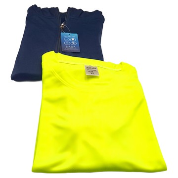 MI MI LEO 台灣製機能防曬組 2件組  深藍L + 螢光黃XL  深藍  防曬外套/深藍L + 路跑螢光T恤/螢光黃XL