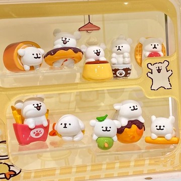 下午茶系列線條狗迷你盲袋小狗潮玩萌粒diy創意擺件女生禮物