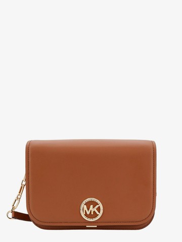 Leather shoulder bag with metal monogram - MICHAEL KORS - gender_Woman