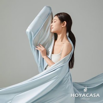 HOYACASA 頂級冰絲水光藍硅膠涼感被(150x210cm)