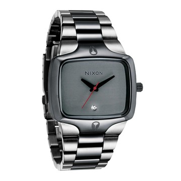 NIXON The Player 極簡格調真鑽時尚腕錶-亮灰