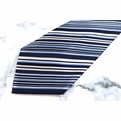 ブリックハウス BRICK HOUSE ストライプ柄 ネイビー ブランド ネクタイ 送料無料 【中古】【美品】