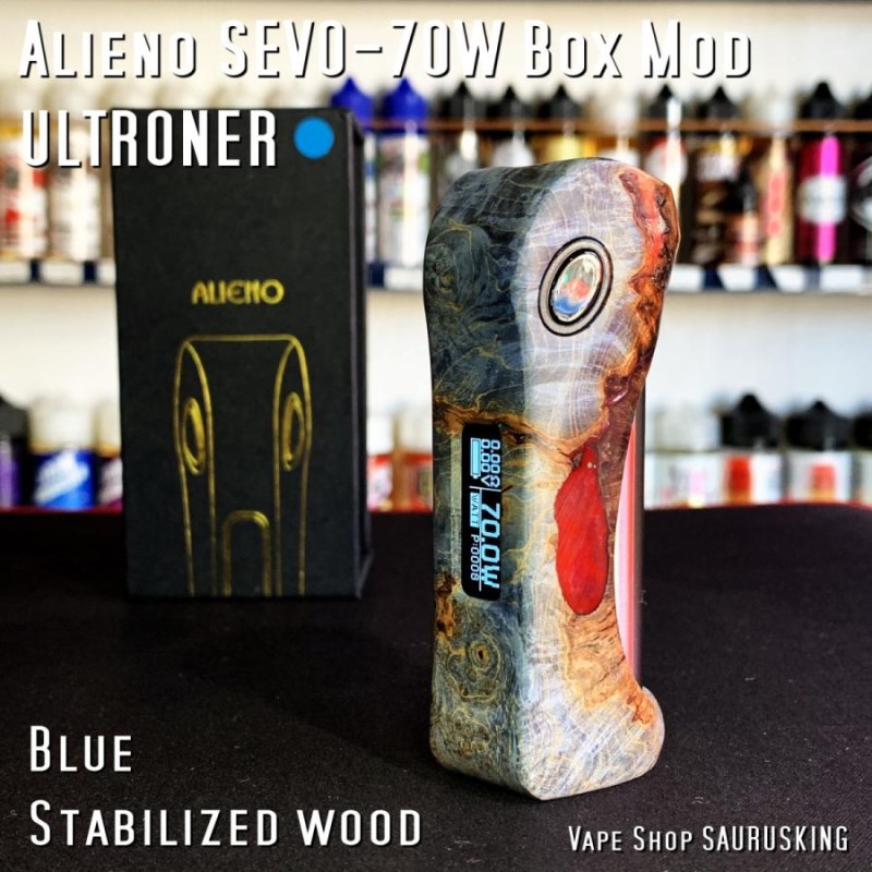 ULTRONER Alieno SEVO-70w Box Mod [Blue] Stabilized Wood 01