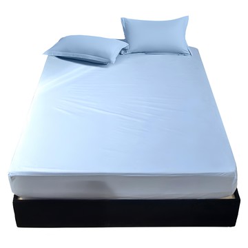 寢室安居 護理級 台灣製造 防潑水防塵防汙床包式保潔墊贈保潔枕套組 買一送一  水藍色  單人3.5尺(186 x 105 x 35cm)