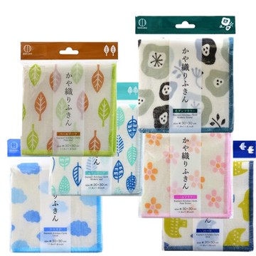 一組 6 條的 kayaori 洗碗巾，其圖案靈感源自大自然。