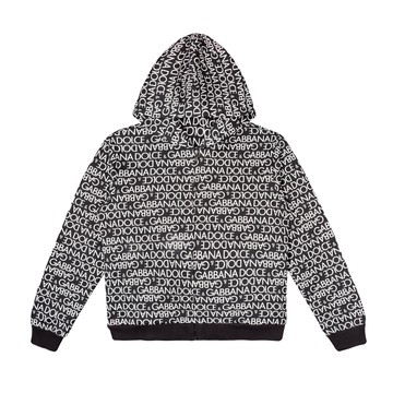 Dolce & Gabbana Kids 滿版 logo 印花連帽外套
