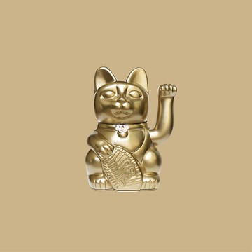 【Diminuto Cielo 招財貓】 Tiny Sky 幸運招財貓 - 啞光金 15CM