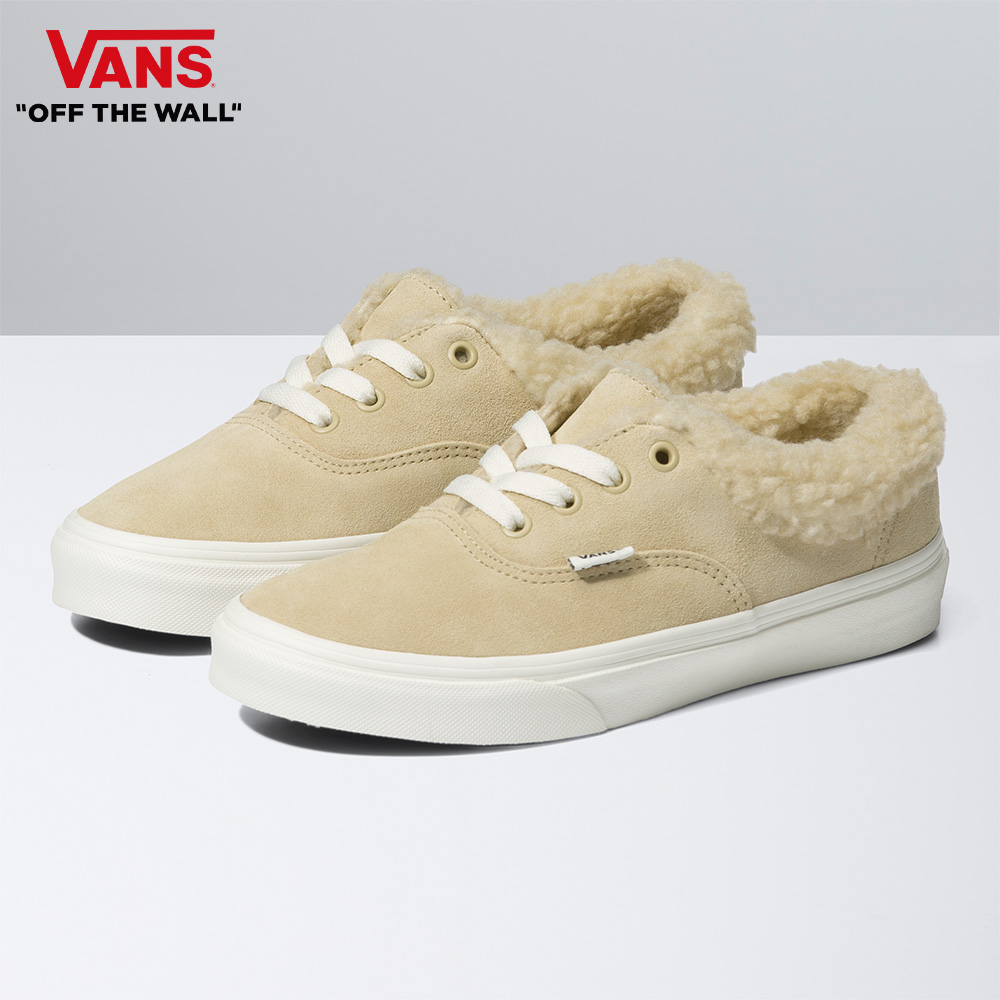 Vans Cozy Hug Authentic 男女款卡其色絨毛內襯滑板鞋