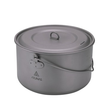 ATUNAS單層鈦折疊U型提手吊鍋2900ml(歐都納/平底湯鍋/登山炊具/野炊/露營/戶外餐具/輕量無毒)
