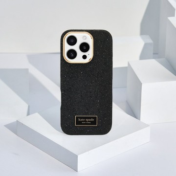 【kate spade】iPhone 16 系列磁吸精品防摔手機殼 子夜黑