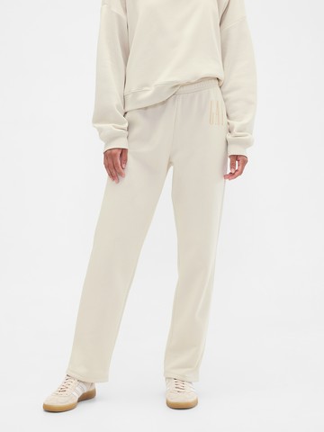 女裝 Logo印花鬆緊運動褲-米白色