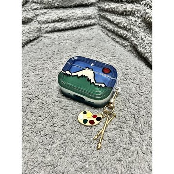 富士山適用airpodspro2保護套airpods4保護套airpodspro蘋果三代耳機保護殼airpods3套airpods藍牙耳機保護套