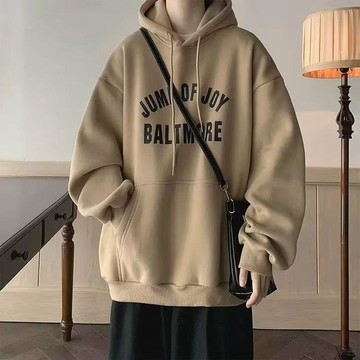【秋冬】男上衣 學t帽t美式復古連帽衛衣男秋冬款大碼寬鬆hiphop潮牌青少年加絨外套12