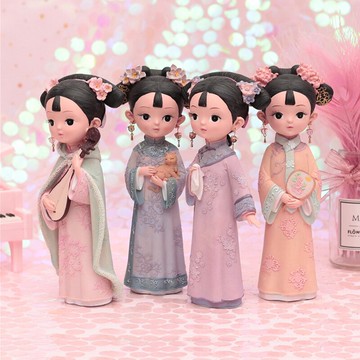 古風宮廷格格系列創意手辦桌面裝飾擺件少女心送閨蜜感恩節禮物