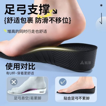 臺灣✨鞋墊cos專用隱形內增高鞋墊軟底舒適不塌陷踩屎感男女久站不累抗菌