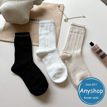 Anyshop韓國襪 素色壓紋襪 文青 浮雕襪 韓襪 韓國襪 韓國襪子 女襪 中筒襪 壓紋襪 素色襪 21503