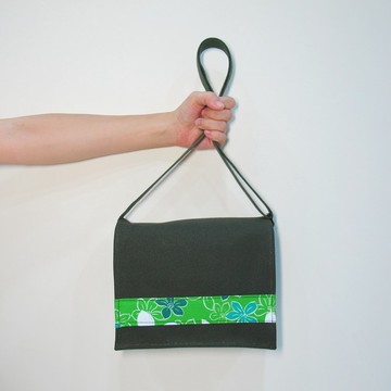 客家桐花 哈客手工小書包 草綠色