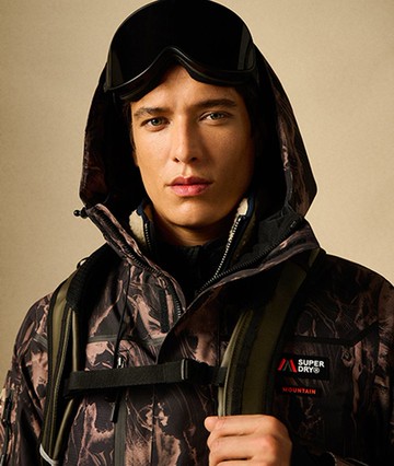 Superdry Men's Hooded Ski Shell Jacket Brown Size: S