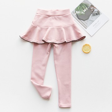 FANMOU - 內搭褲裙-花邊裙擺-粉色