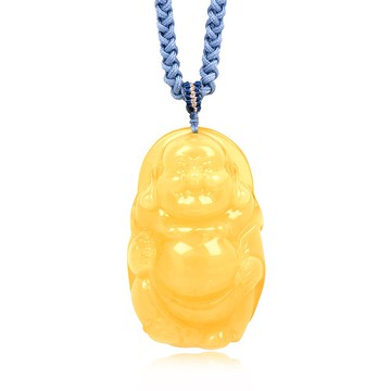 【正佳珠寶】蜜蠟琥珀 頂級金絞蜜 14g 彌勒大肚佛 蜜蠟琥珀吊墜