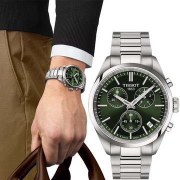 TISSOT 天梭 官方授權 PR100 SPORT 運動時尚計時腕錶-40mm/綠色 T1504171109100