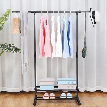 家居特惠~晾衣架落地折疊單桿式曬衣架家用臥室內掛衣架簡易陽臺掛衣服架子