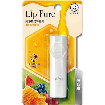 【曼秀雷敦】Lip Pure 純淨植物潤唇膏 無香料 4g