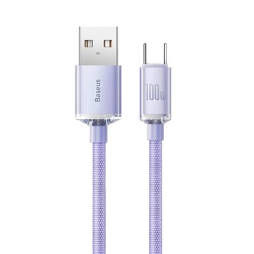 Baseus 倍思 晶耀系列 快充數據線 USB-TPYEC接孔  1.2米-紫色  1入