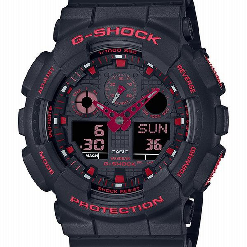 G-SHOCK ジーショック gshock Gショック CASIO カシオ IGNITE RED イグナイトレッド GA-100BNR-1AJF  メンズ 腕時計 国内正規品 送料無料 | LINEショッピング