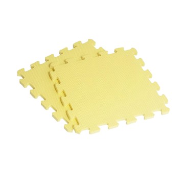 【新生活家】EVA素面巧拼地墊(黃色40入)