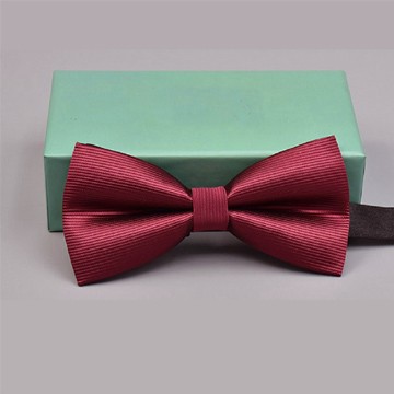 【拉福】橫條紋結婚新郎領結糾糾(中紅)