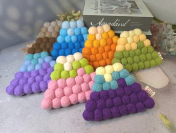 意象富士山羊毛氈杯墊 原創