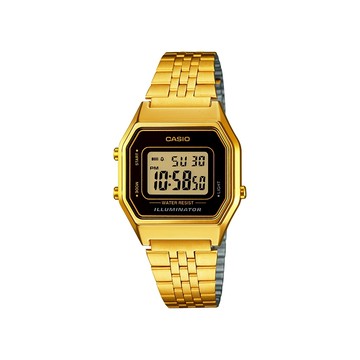 手錶 CASIO 數字電子 女錶 不鏽鋼錶帶 日曆 鬧鈴 復古金 LA680WGA-1D