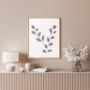 新葉 - 簡約植物水彩裝飾畫/複製畫/開店禮物/春天/紫色/居家生活