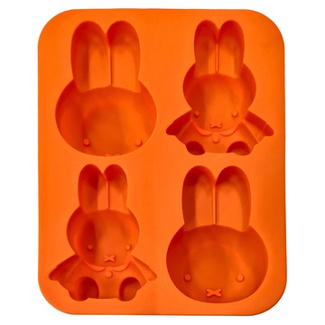 Skater 矽膠四格蛋糕壓模  MIFFY 橘色  1個