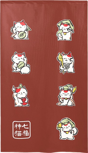 【預訂】日本製 七福神貓門簾