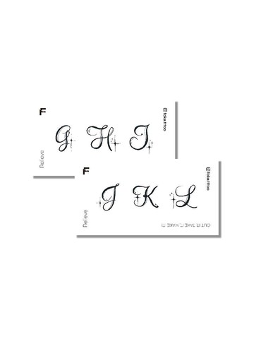 G L initial tattoo sticker set