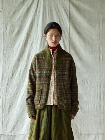 復古文青 / 羊毛混紡針織開衫 / 毛衣外套