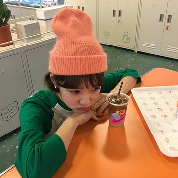 兔毛帽子冬季女毛線帽韓版潮日系百搭ins時尚翻邊冷帽保暖針織帽1入