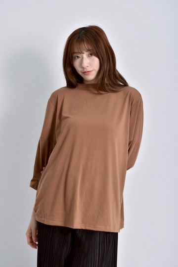 (L) 運動七分袖棕色短袖上衣