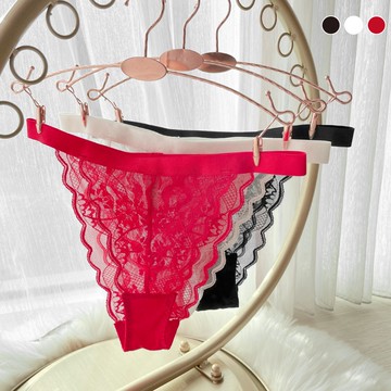 【Mini Queen】獨家 性感凱莉 單內褲 神秘波浪蕾絲性感三角褲 (3色S-3XL)